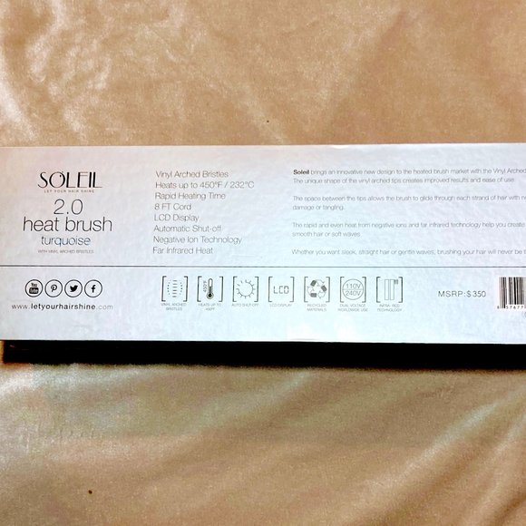 SOLEIL HAIR Heat Brush 2.0 Turquoise NIB! $350 - Picture 8 of 13